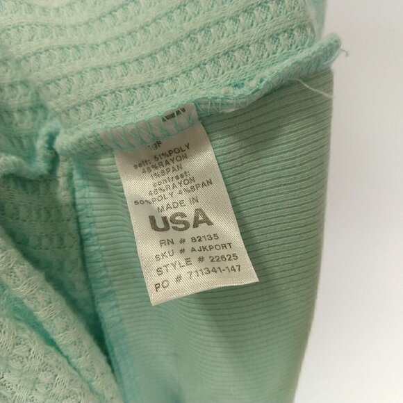 Fresh Produce Mint Green Thermal Wrap Sweater Size M Long Sleeve Made in USA - Picture 10 of 10